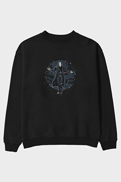 Ankhises The Crow Front Štampano Crna Oversize kroj Dukserica Muškarci Žene o...