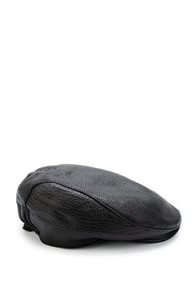 Tamer Tanca Men's Genuine Leather Black Hat