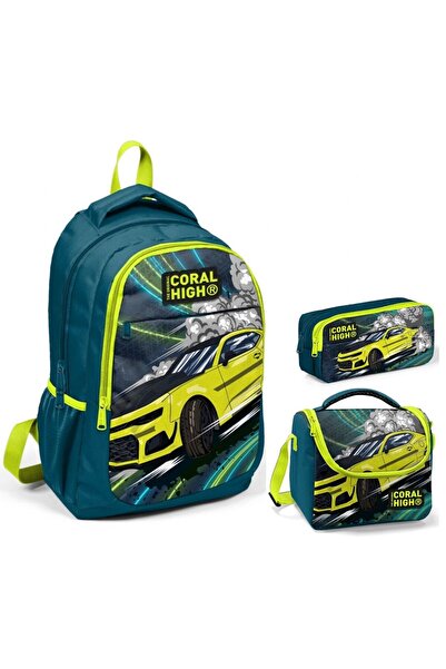Coral High مجموعة حقائب مدرسية ثلاثية للمدرسة الابتدائية باللون الأصفر من Nefti