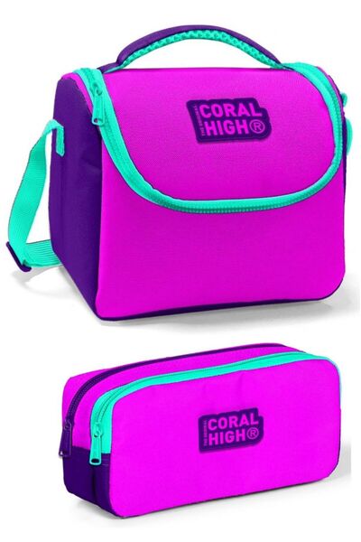 Coral High Primary School Bag Set Pink Purple Girl's School Bag Set