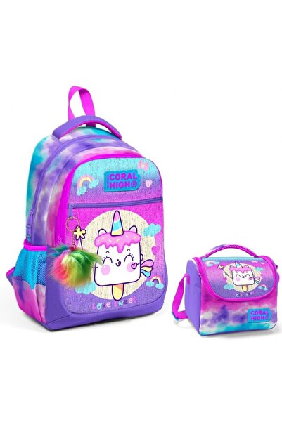Coral High Mor Pembe Dondurma Okul Sırt Ve Beslenme Çantası Seti - Kız Çocuk