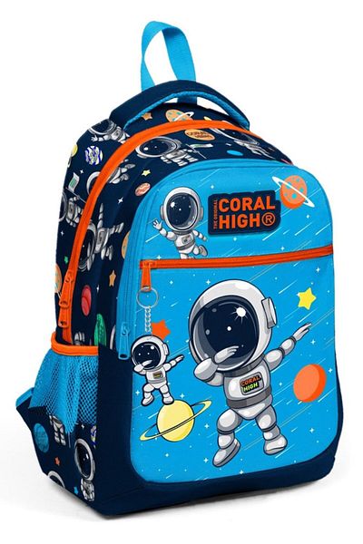 Coral High Geantă pentru școală primară și secundară pentru băiat cu trei ochi - Astronaut bleumarin