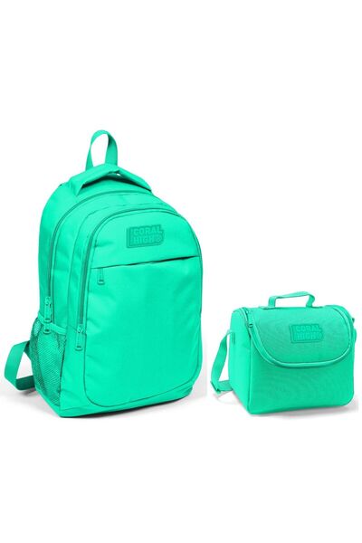 Yaygan Çanta Coral High Дівчачий зелений шкільний рюкзак та сумка для ланчу
