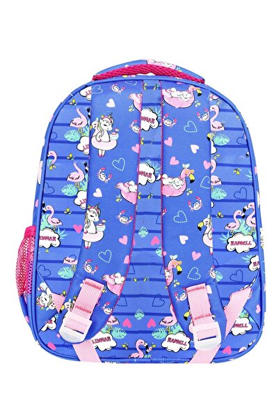 Puzmo Waddell Blue Flamingo School Bag and Lunchbox Set - Girl