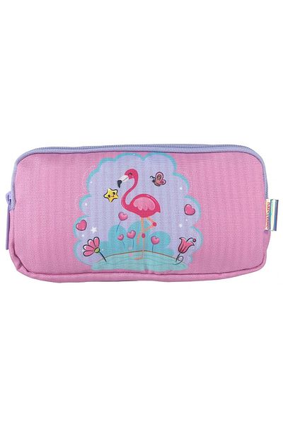 KAUKKO Kids&Love Three Compartment Girl's Pencil Bag - Flamingo