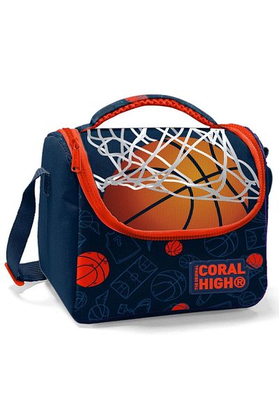 Coral High Navy Blue/orange Boy's School Lunchbox - Picnic Bag