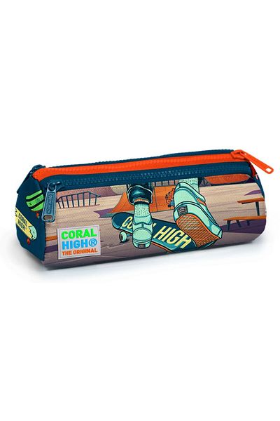 Coral High Τσάντα μολυβιού με στάμπα Skateboard με τρία διαμερίσματα - Αγόρι