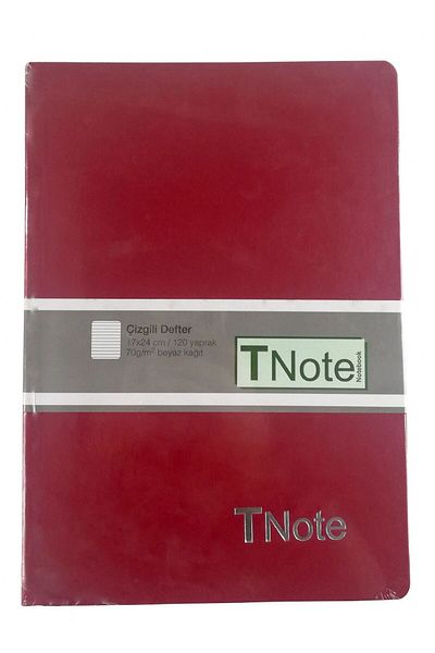 TNote دفتر ملاحظات أحمر كلاريت مخطط مقاس 17 × 24 سم