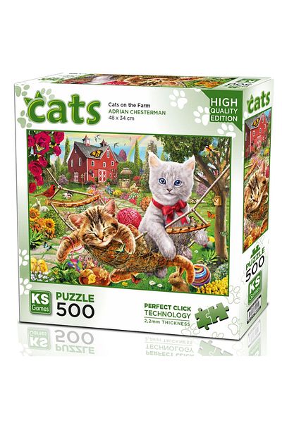 Ks Games 500 Piece Cats in the Farm Puzzle