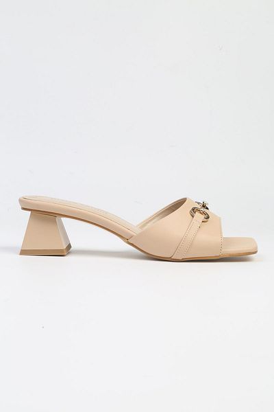 Pierre Cardin ® |   PC-53121- 3829 Μπεζ-Γυναικείες παντόφλες με τακούνι