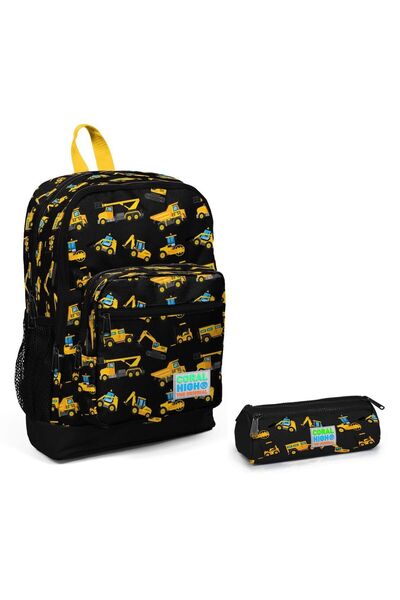 Yaygan Coral High Erkek Çocuk Iş Makineleri Ilkokul Çantası Ve Kalemlik Seti ...
