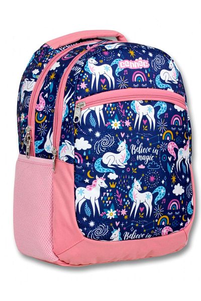 ÜMİT ÇANTA Set școală primară Cennec Unicorn Blue Pink - Rucsac și suport pentru creion pentru fete
