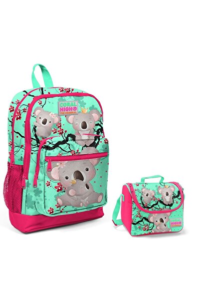 Coral High Зелена сумка для дівчаток з принтом коали та набір для харчування