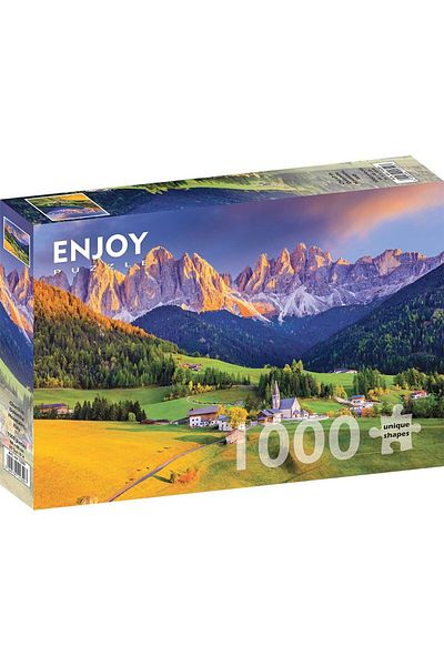 Enjoy Puzzle 1000 قطعة - الكنيسة الإيطالية على جبال الدولوميت