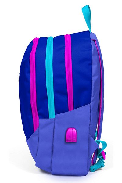 Coral High Sport Navy Blue Pink School and Daily Backpack - Four Compartments - With USB and Aux Socket