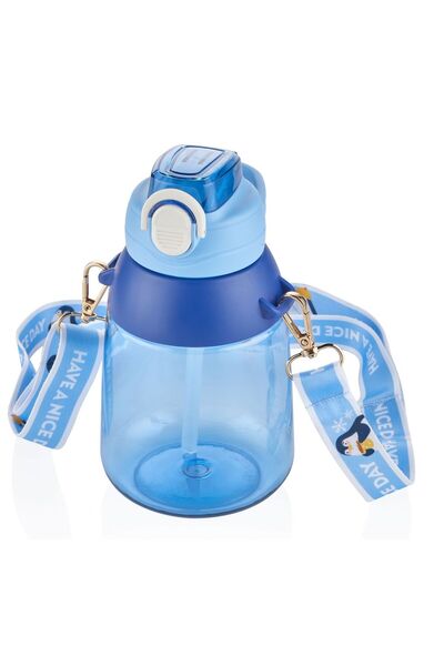 Vagonlife 800 ml Mavi Askılı Okul Günlük Spor Su Matarası