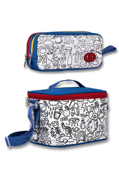 ÜMİT ÇANTA Ümit Bag Paintable Primary School Lunch Box and Pen Holder Set