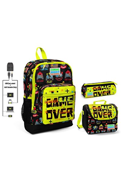 Coral High Набір шкільних рюкзаків для хлопчиків з принтом «Game Over» - з US...