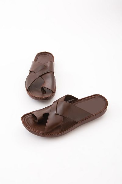 KEMAL TANCA Men's Leather Daily Slippers 573 3348 Erk Trlk Y21