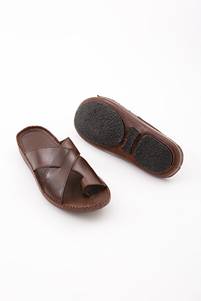 KEMAL TANCA Men's Leather Daily Slippers 573 3348 Erk Trlk Y21