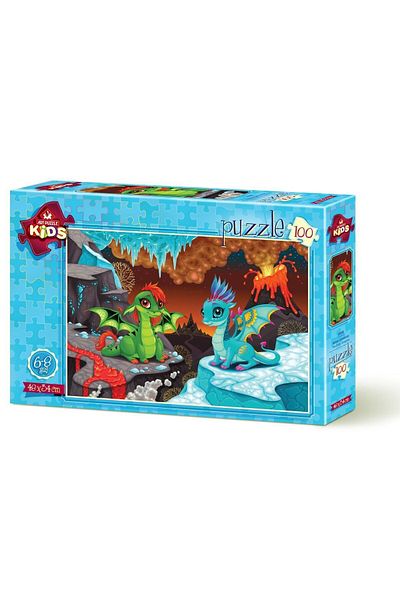Anatolian Puzzle Art Kids 100 Pieces Dragon Cubs Children's Puzzle (6-8 YEARS)