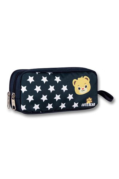 ÜMİT ÇANTA Cennec Αγόρι με δύο διαμερίσματα Cute Bear Pencil Bag - Navy Blue