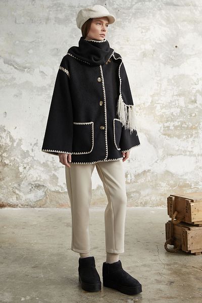 InStyle Jacke mit Schal-Nähten „Alira“ - Schwarz