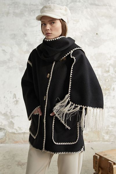 InStyle Jacke mit Schal-Nähten „Alira“ - Schwarz