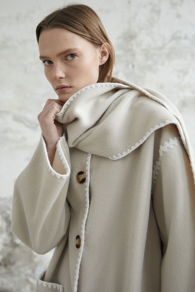 InStyle Alira Тканий жакет з мискою Alira Бежевий