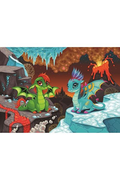 Anatolian Puzzle Art Kids 100 Pieces Dragon Cubs Children's Puzzle (6-8 YEARS)