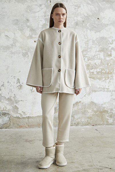 InStyle Alira Тканий жакет з мискою Alira Бежевий