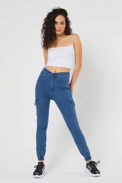 TRENDNATUREL Pantaloni de blugi cu buzunare cargo Ramrod Blue