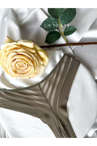 La Noche Lingerie Khaki Green Brazilian Panties