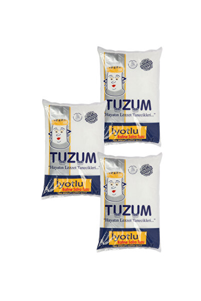 Tuzum Rafine İyotlu Sofra Tuzu 3×1500gr