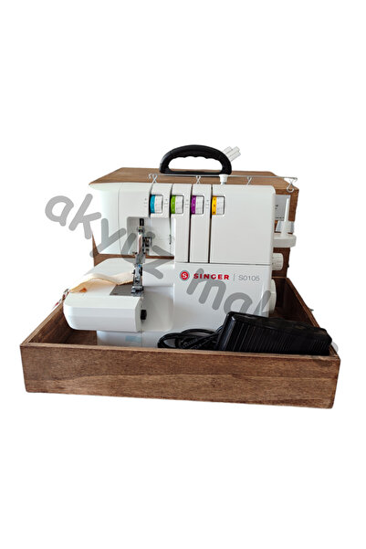 herseyahsap Ev Tipi Overlok Makinesi Taşıma Çantası %100 Ahşap Kontraplak Cev...