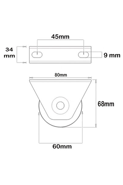 ALETÇANTAM 60mm Bilyalı Rulmanlı Kepli Makara Sürgülü Kapı Ray Tekeri