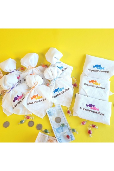 lamel shop Bayram Mendili "el Öpenlerin Çok Olsun" Nakışlı 6'li Paket