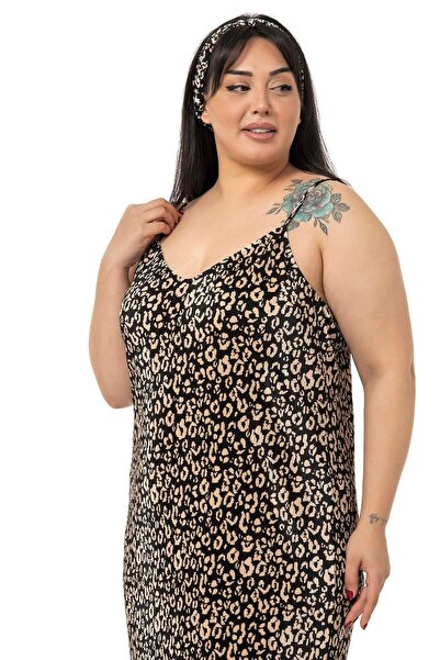 DISENTIS MODEST Large Size Adjustable Strap Hairband Craved Satin Black Dress