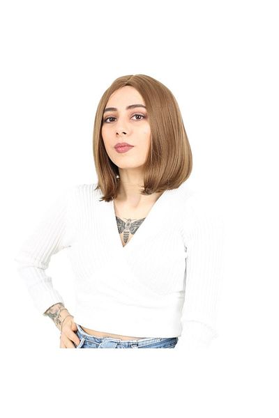 KONAK PERUK Rivetless Fiber Synthetic Short Wig - Auburn