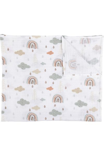 İdilbaby&Mamino IDILBABY&MAMINO cloud pattern 95x115cm baby muslin blanket