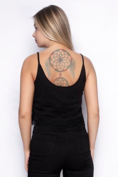 Miss Murem Women's Black Skirt Lace Strap Blouse