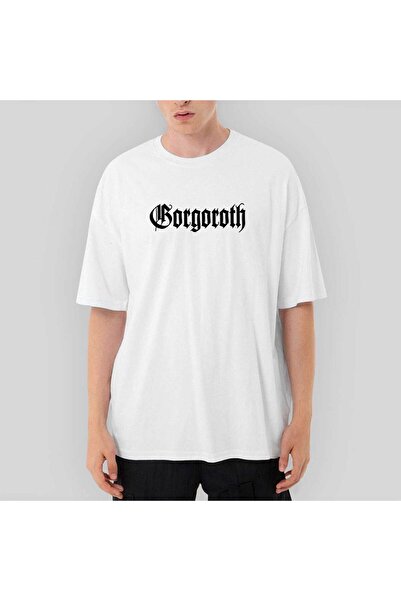Z zepplin Gorgoroth Text Logo Oversize White T-Shirt