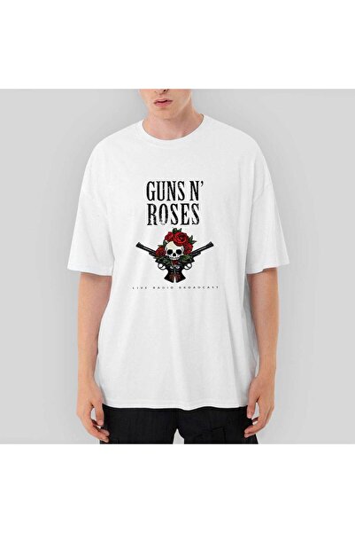Z zepplin Guns N Roses Live Radio Broadcast Oversize White T-Shirt