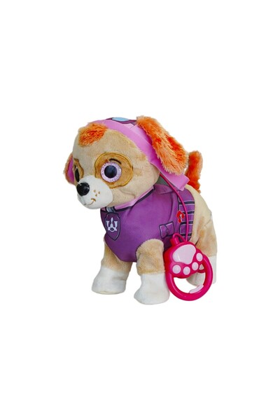 MJ TOYS Paw Patrol Köpek Yürüyen, Havlayan Müzikli Tasmalı Kumandalı Peluş Oy...
