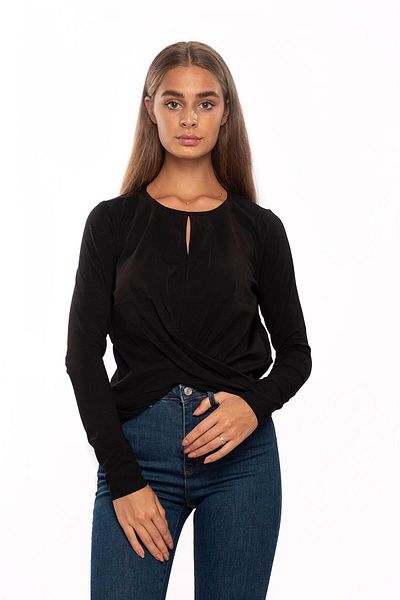 Miss Murem Skirt Knot Blouse-black