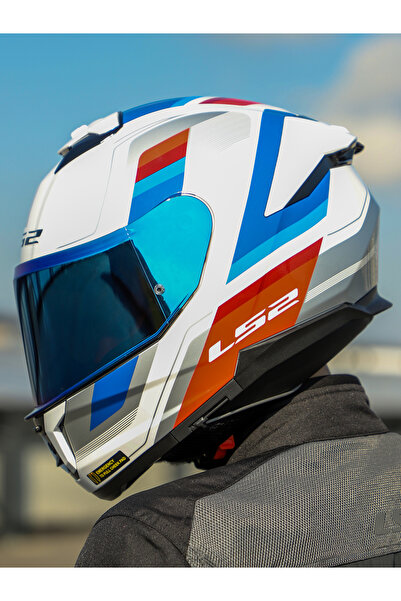 LS2 Stream 2 Vintage Kapalı Motosiklet Kaskı Mavi Camlı