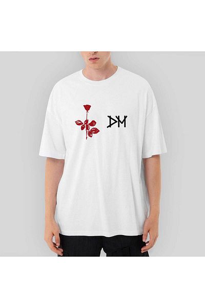 Z zepplin Depeche Mode Rose - Tricou alb oversize