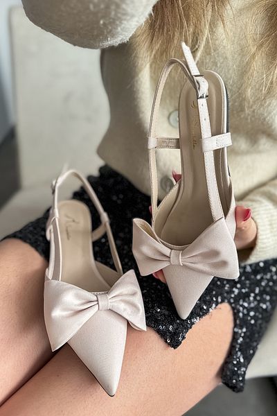 SHOEBELLAS Γυναικείες μπαλαρίνες Maage Beige Bow