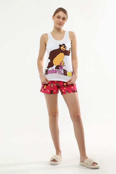 Miss Murem Masha Printed Shorts Set-pink