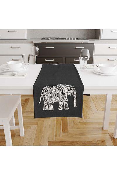 Filamente Digital Printed Runner 140x40 cm / Bohemian Anthracite - Λευκό